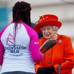 Kadeena Cox receiving the Baton from The Queen at the Queen's Baton Relay launch